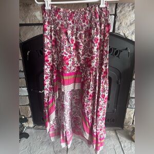 Floral Pink high/low skirt
